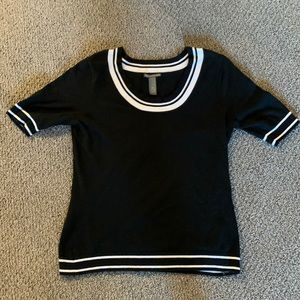Hilliard & Hanson black w/white trim sweater